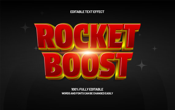 Rocket Boost Editable Text Effect - Cosmic Neon Typography for Space and Fantasy Design