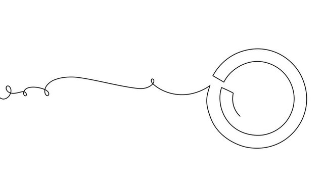 Line arrow continuous art up one drawing target icon direction down. Arrow line continuous finance illustration business growth outline single work circle vector goal process sign doodle around grow.