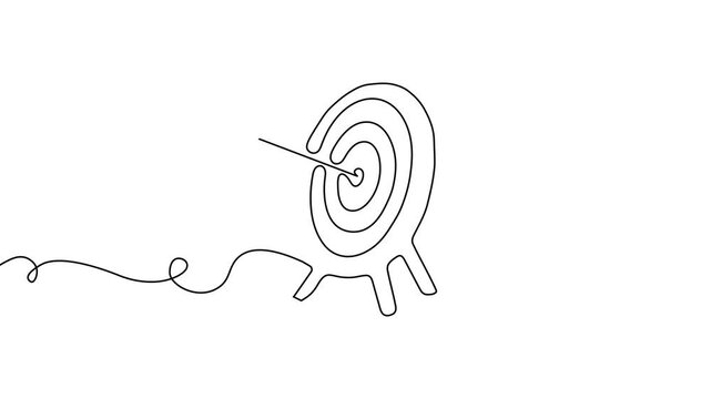 Line arrow continuous art up one drawing target icon direction down. Arrow line continuous finance illustration business growth outline single work circle vector goal process sign doodle around grow.