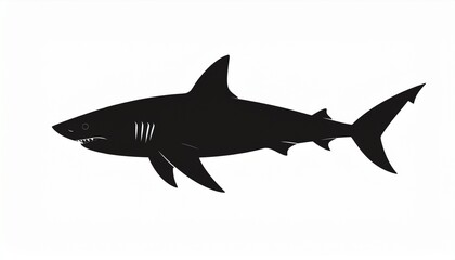Obraz premium Bold Shark Silhouette Minimal Vector Design