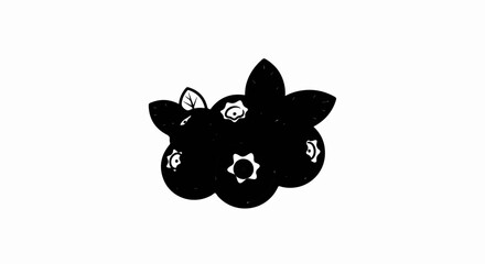 Fototapeta premium A black and white illustration of a cluster of berries with leaves