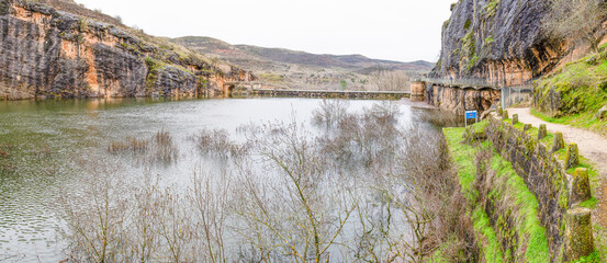 Water release, due to heavy rains, from the Ponton de la Oliva dam in Madrid