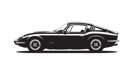 Fototapeta premium Classic black sports car vector illustration
