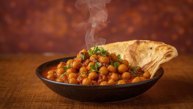 Chole, Chana Masala, or Spicy Chickpeas is a classic North Indian dish typically enjoyed with Bhatura or Roti Naan