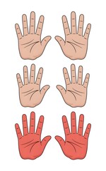 Obraz premium Diverse hands gesturing in various positions and skin tones