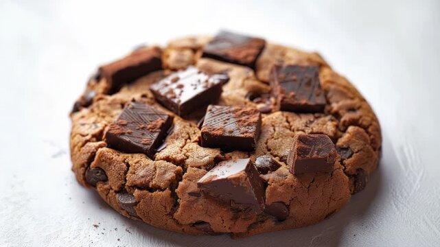 A mouth-watering chocolate chip cookie with a rich and crunchy texture