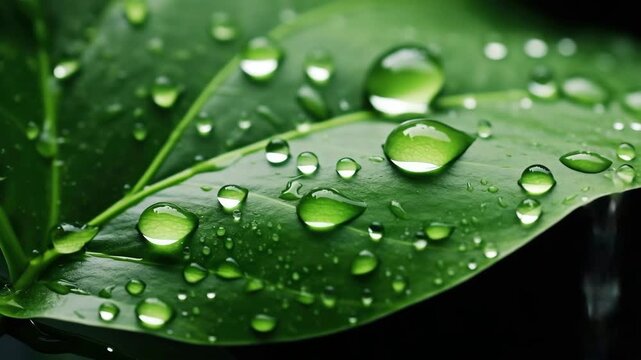 Close-up of a dewdrop covered leaf in natural light.