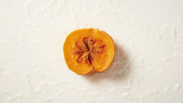 Dehydrated pumpkin on a pale backdrop
