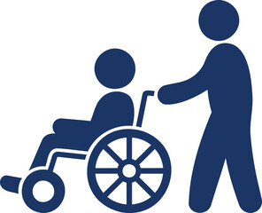 Person pushing another person in a wheelchair mobility