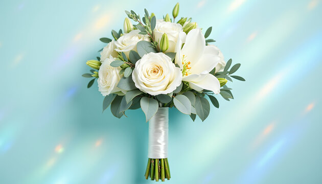 wedding bouquet of white flovers