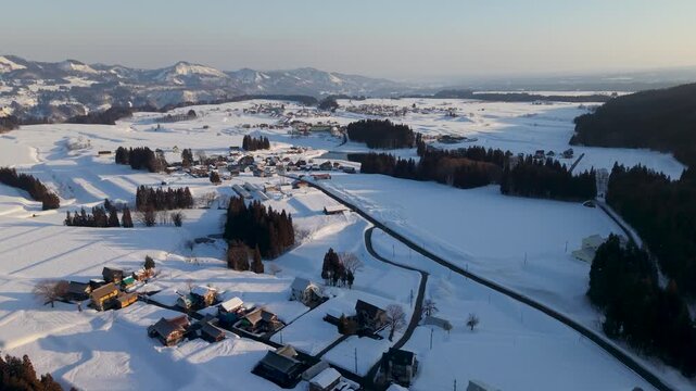 日本有数の豪雪地 新潟県津南町の雪景色