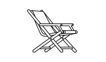 Fototapeta premium Minimal foldable chair line icon furniture vector