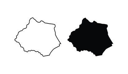 Black and white outline shapes on a pure for design elements