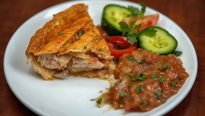 Goi&aacute;s sweet pie, chicken pastry, traditional Brazilian cuisine