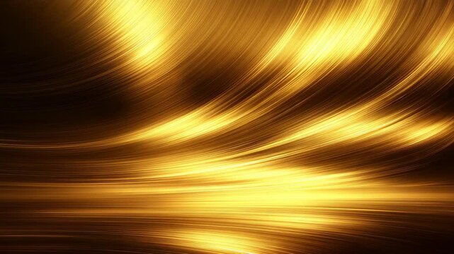 Smooth gold thread forming a reflective curve, elegant metallic surface catching light with luxurious shimmer and refined minimalist aesthetic.