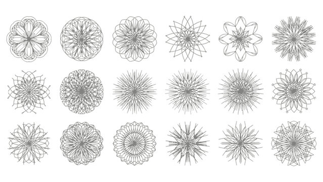 intricate abstract geometric patterns a diverse collection of ornamental mandalas and spirograph designs ideal for projects.