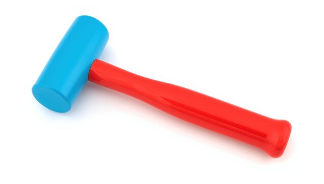 Kids' cartoon-style toy hammer on a white background