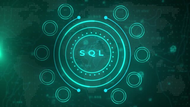 Business Intelligence SQL Analytics Dashboard with AI Technology, Financial Management, Digital Transformation, KPI Metrics, Corporate Strategy and Global Business Network Visualization