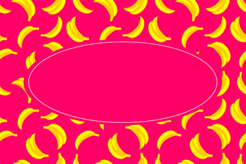 Banana seamless pattern frame. Banana pattern frame background. Banana pattern frame vector. Banana pattern frame design. © Predi