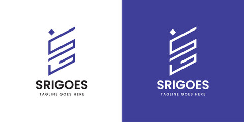 Modern Abstract Letter S Logo Design with Geometric Line Style