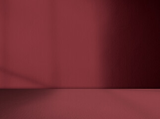 Background red wall dark table studio room empty bar podium shadow abstract floor cement mockup overlay leaf backdrop minimal product cosmetic presentation, loft happy new year, gradient pastel.