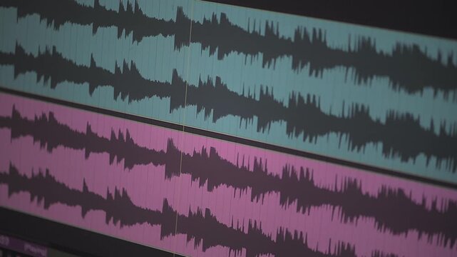 Audio Waveform on Screen Digital Music Editing and Production
