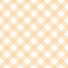 Fototapeta premium Beige diagonal gingham check pattern background, seamless neutral check texture