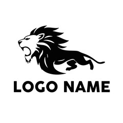 Minimal Black Lion Logo &ndash; Flat Vector Icon for Corporate & Luxury Branding