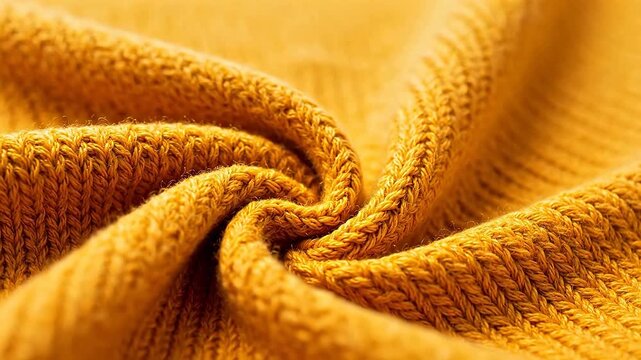Closeup of yellow knitted fabric