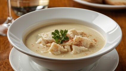 Hot steamed crab with creamy broth, showcasing tender meat; perfect for fine dining and seafood comfort dishes