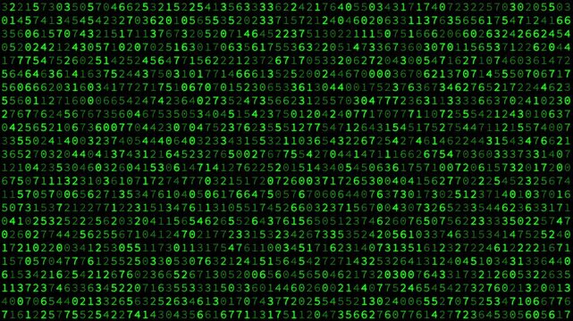 Green octal code background animation in retro terminal style featuring digits 0&ndash;7 in a digital data stream, ideal for programming, cybersecurity, hacking, encryption, and technology concepts