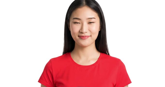 woman holding phn white background. generated with AI