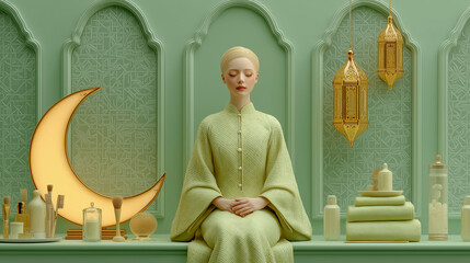 幻想的なアラビアン空間で癒されるスパタイムの女性