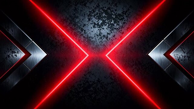 Abstract design with red neon arrows