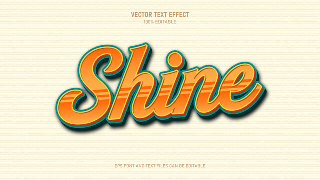 Shine 3d style retro editable text effect
