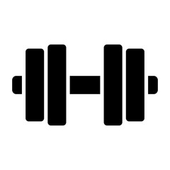 Barbell weightlifting icon silhouette isolated on transparent background.