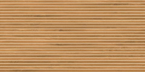 Fototapeta premium Natural fluted wood texture background, decorative ribbed timber paneling, horizontal wooden slats wall surface for interior design