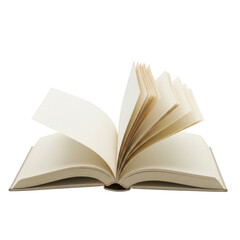 Open book with pages fanned out isolated on transparent background