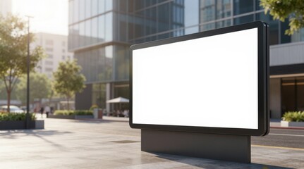Fototapeta premium Blank Billboard Mockup in Urban Setting for Advertising and Promotional Campaigns, Customizable Display