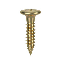 Brass screw with threaded shaft and flat head