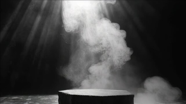 A mysterious and intriguing scene filled with fog