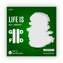 Burger Food social media post design template 
