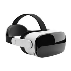 Modern virtual reality headset with controllers and headband