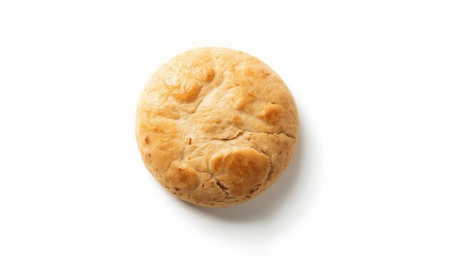 Isolated wheaten pita, also called Arabic bread, chapati, or naan, on white background