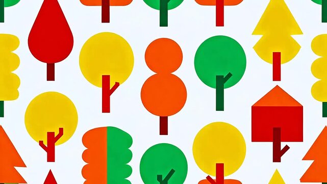 Colorful abstract tree pattern