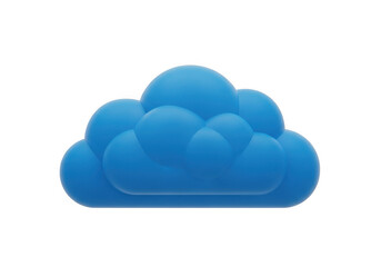 Blue fluffy cloud icon isolated on transparent background