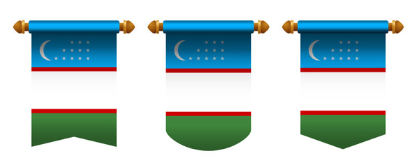 Uzbekistan banner flag graphic design template
