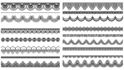 Collection of ornate decorative borders and frames in various designs and patterns