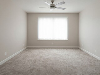 Spacious Modern Room with Neutral Decor and Ample Light for Interior Design Mockups and Real Estate Presentations