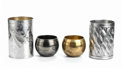 Modern Sculptural Pedestal Tables in Metallic Finishes
